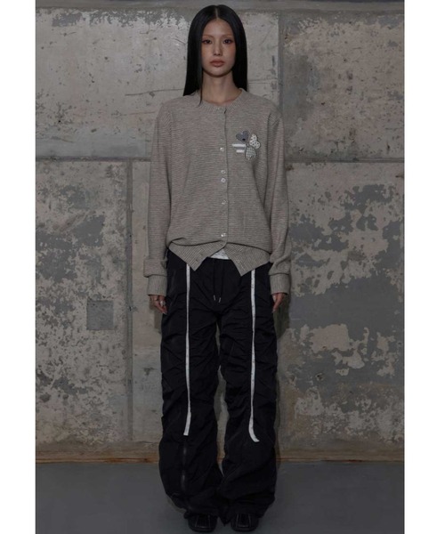 FANCY CLUB(ファンシークラブ)の「A'GEM/9 × .kom 『FANCY CLUB/ファンシークラブ』 CLOVER PATCHWORK CARDIGAN/パッチワーク カーディガン(カーディガン/ボレロ・レディース・グレー/ベージュ・FREE)」の5枚目の写真