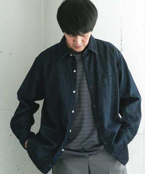 URBAN RESEARCH DOORS（アーバンリサーチドアーズ）の「デニムレギュラーカラーシャツ（シャツ/ブラウス・メンズ・ワンウォッシュ/ブルー系その他・LARGE/MEDIUM）」の5枚目の写真