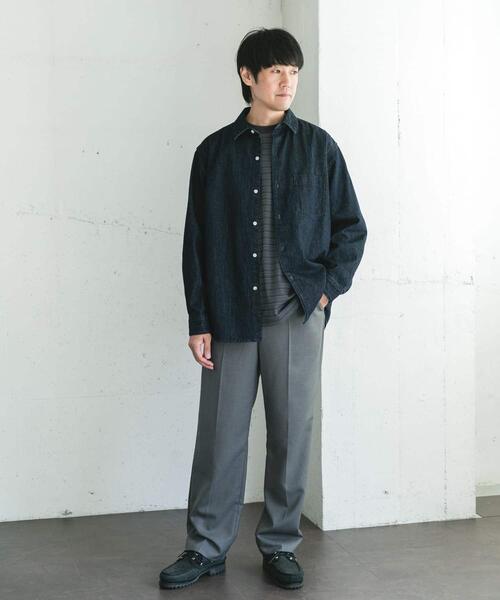 URBAN RESEARCH DOORS（アーバンリサーチドアーズ）の「デニムレギュラーカラーシャツ（シャツ/ブラウス・メンズ・ワンウォッシュ/ブルー系その他・LARGE/MEDIUM）」の7枚目の写真