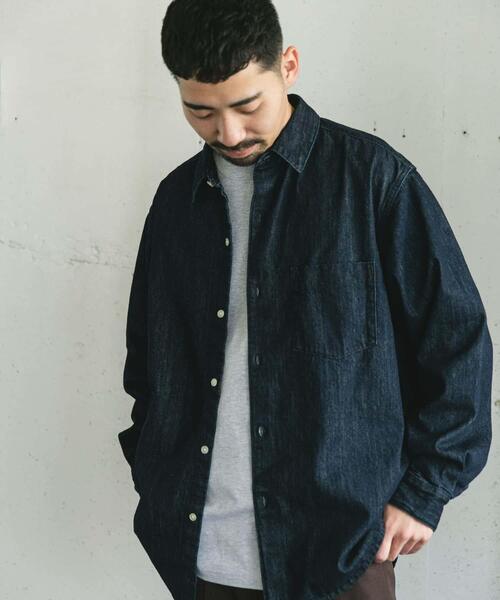 URBAN RESEARCH DOORS（アーバンリサーチドアーズ）の「デニムレギュラーカラーシャツ（シャツ/ブラウス・メンズ・ワンウォッシュ/ブルー系その他・LARGE/MEDIUM）」の10枚目の写真