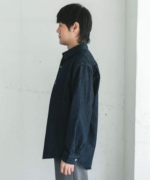 URBAN RESEARCH DOORS（アーバンリサーチドアーズ）の「デニムレギュラーカラーシャツ（シャツ/ブラウス・メンズ・ワンウォッシュ/ブルー系その他・LARGE/MEDIUM）」の19枚目の写真