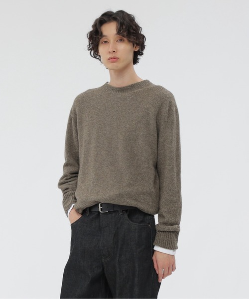 MARGARETHOWELL グレー系 ボタン付きニットセーター 長袖　美品 MARGARETHOWELL グレー系 ボタン付きニットセーター 長袖 美品