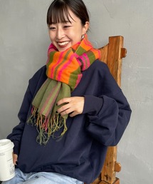 hint hint（ヒントヒント）の「【WEB先行予約】[hint hint/ヒントヒント] アクリルコットン大判ストール(オリーブ)（ストール/ショール）」