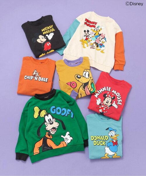 Disney（ディズニー）の「【ディズニー】ミッキー&フレンズ/トレーナー（スウェット・キッズ・ミント/オレンジ/レッド/グリーン/イエロー/オフホワイト/ブラック・110/100/90/80/140/130/120）」の8枚目の写真