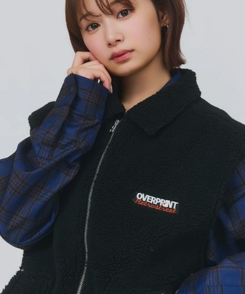 over print(オーバープリント)の「overprint/オーバープリント/VEST SHEEP BOA(その他アウター・レディース・ブラック・M)」の4枚目の写真