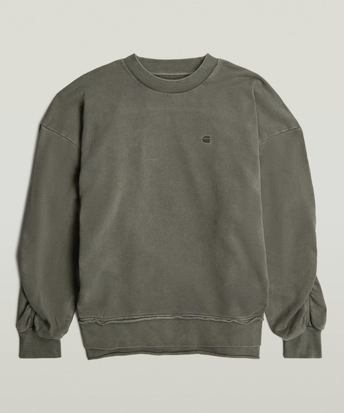 G-STAR（ジースター）の「【UNISEX】Puckering Sweater/ウォッシュド加工オーバーサイズ立体スリーブデザインスウェット/トレーナー（スウェット・レディース・グレー/ブルー系その他・SMALL/MEDIUM/X-SMALL）」の6枚目の写真