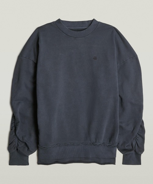 G-STAR（ジースター）の「【UNISEX】Puckering Sweater/ウォッシュド加工オーバーサイズ立体スリーブデザインスウェット/トレーナー（スウェット・レディース・グレー/ブルー系その他・SMALL/MEDIUM/X-SMALL）」の12枚目の写真