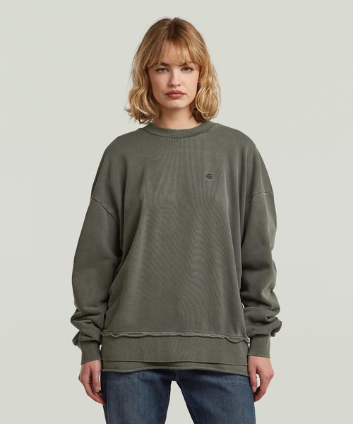 G-STAR（ジースター）の「【UNISEX】Puckering Sweater/ウォッシュド加工オーバーサイズ立体スリーブデザインスウェット/トレーナー（スウェット・レディース・グレー/ブルー系その他・SMALL/MEDIUM/X-SMALL）」の14枚目の写真