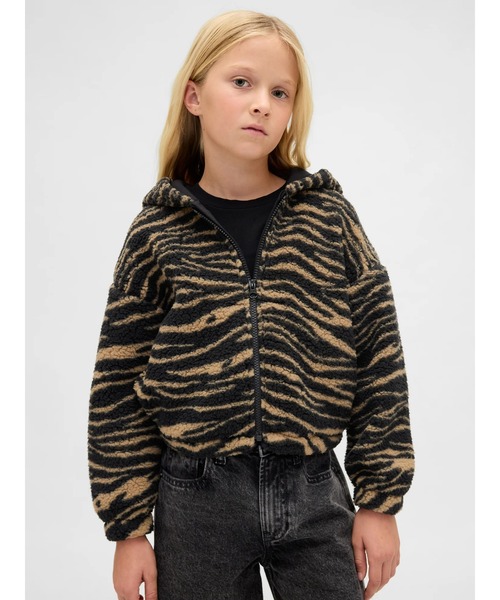 GAP(ギャップ)の「ボア リラックスフィット ジップアップパーカー (キッズ)(パーカー・キッズ・その他/ブラック・110cm/120cm/130cm/140cm/150cm/160cm)」の1枚目の写真