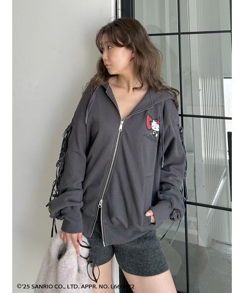 snidel パーカー HELLO KITTY】レースアップパーカー（パーカー）｜SNIDEL