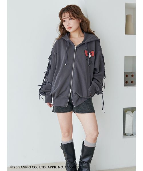 スナイデル　SNIDEL 【HELLO KITTY】レースアップパーカー HELLO KITTY】レースアップパーカー(パーカー)｜トップス