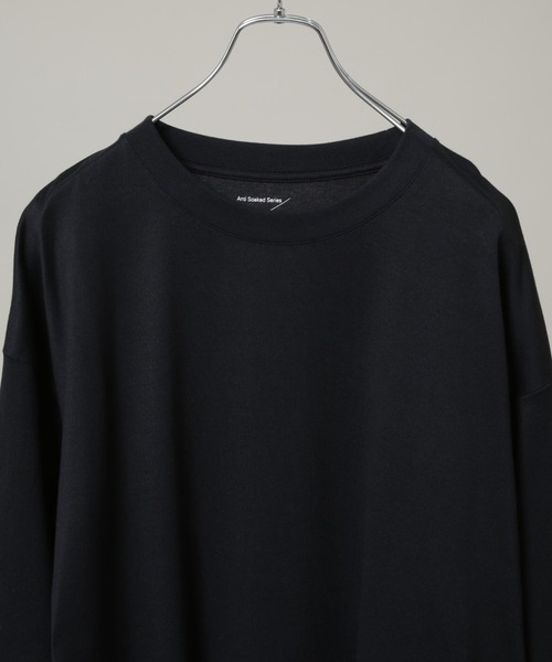 NANO universe（ナノユニバース）の「Anti Soaked(R) 汗染み防止 クルーネックワイドTシャツ七分袖（Tシャツ/カットソー・メンズ・ブラック/ホワイト・L/M）」の4枚目の写真