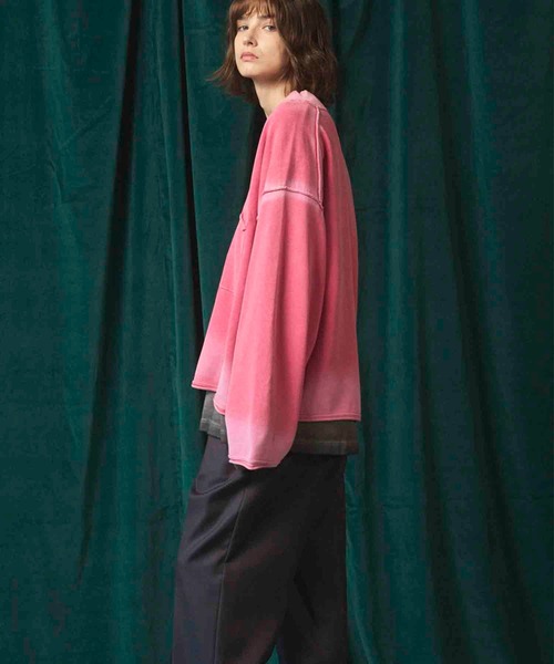 UNISEX》Gradation Short Length Prime-Over V-Neck Knit Pullover