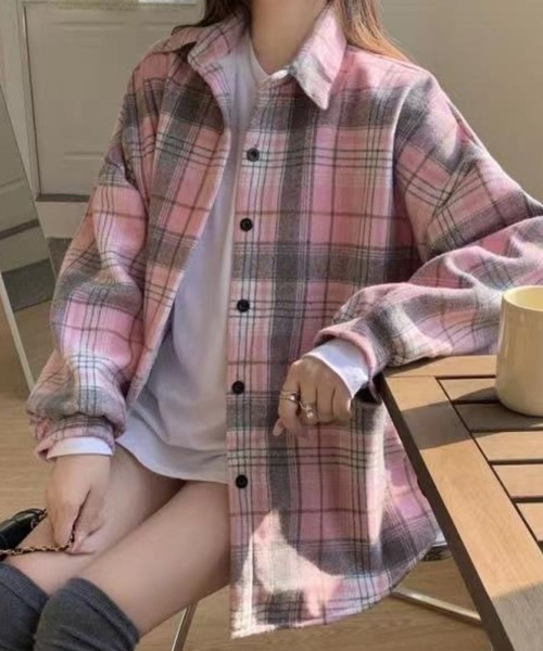 SPIGA(スピーガ)の「チェックシャツ(シャツ/ブラウス・レディース・ピンク・FREE)」の1枚目の写真