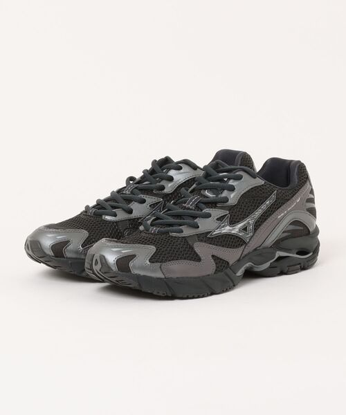 MIZUNO(ミズノ )の「mizuno ミズノ WAVE RIDER 10【軽量】メンズスニーカー(ウエーブライダー10)(スニーカー・メンズ・ブラック×ブラック/ブラック×ブルー・27.0cm/27.5cm/25.5cm/26.0cm/28.0cm/26.5cm)」の2枚目の写真