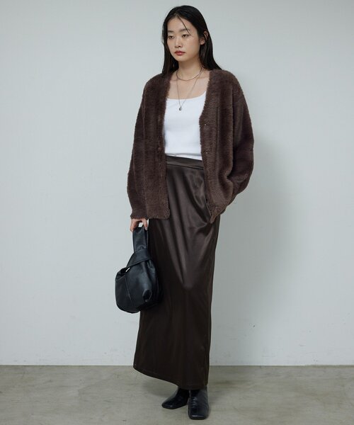 GALLARDAGALANTE（ガリャルダガランテ）の「【2WAY】フェザーヤーンカーデ（カーディガン/ボレロ・レディース・ライトグレー/ブラウン/アイボリー・FREE）」の12枚目の写真