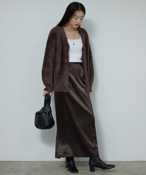 GALLARDAGALANTE（ガリャルダガランテ）の「【2WAY】フェザーヤーンカーデ（カーディガン/ボレロ・レディース・ライトグレー/ブラウン/アイボリー・FREE）」の13枚目の写真