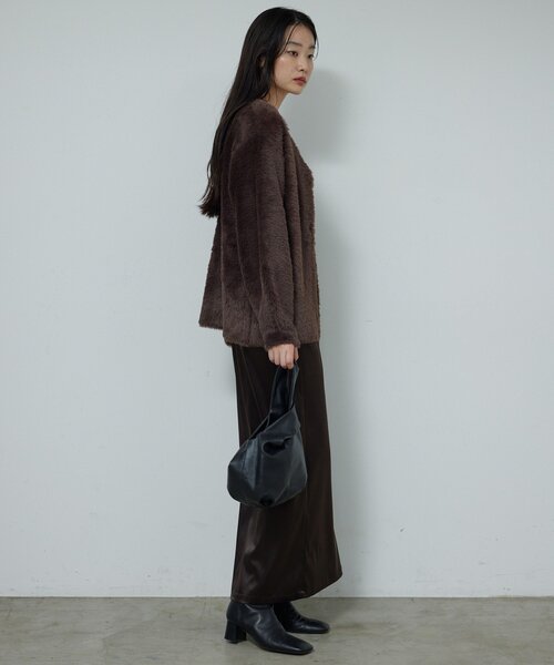 GALLARDAGALANTE（ガリャルダガランテ）の「【2WAY】フェザーヤーンカーデ（カーディガン/ボレロ・レディース・ライトグレー/ブラウン/アイボリー・FREE）」の14枚目の写真