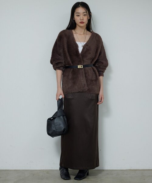 GALLARDAGALANTE（ガリャルダガランテ）の「【2WAY】フェザーヤーンカーデ（カーディガン/ボレロ・レディース・ライトグレー/ブラウン/アイボリー・FREE）」の16枚目の写真