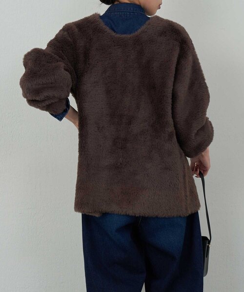 GALLARDAGALANTE（ガリャルダガランテ）の「【2WAY】フェザーヤーンカーデ（カーディガン/ボレロ・レディース・ライトグレー/ブラウン/アイボリー・FREE）」の20枚目の写真