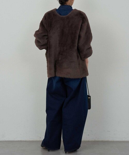 GALLARDAGALANTE（ガリャルダガランテ）の「【2WAY】フェザーヤーンカーデ（カーディガン/ボレロ・レディース・ライトグレー/ブラウン/アイボリー・FREE）」の22枚目の写真