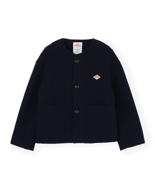 WOMEN'S WOOL LIGHT PILE COLLARLESS JACKET（ノーカラーコート
