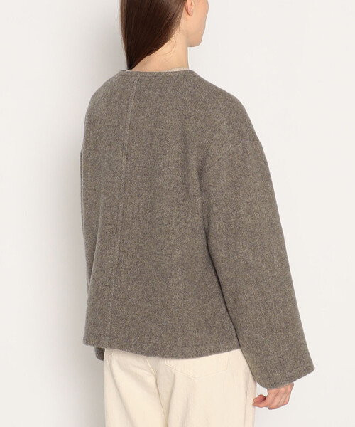 DANTON(ダントン)の「WOMEN'S WOOL LIGHT PILE COLLARLESS JACKET(ノーカラーコート・レディース・グレー/ネイビー/ベージュ/ベージュ系その他・38/36/34)」の10枚目の写真