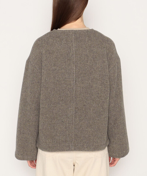 DANTON(ダントン)の「WOMEN'S WOOL LIGHT PILE COLLARLESS JACKET(ノーカラーコート・レディース・グレー/ネイビー/ベージュ/ベージュ系その他・38/36/34)」の11枚目の写真