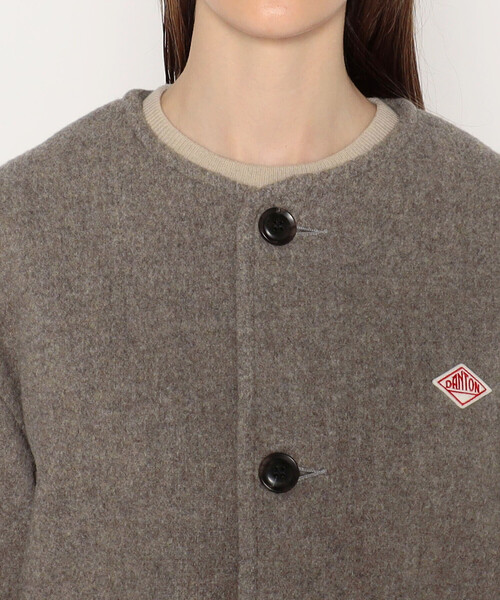DANTON(ダントン)の「WOMEN'S WOOL LIGHT PILE COLLARLESS JACKET(ノーカラーコート・レディース・グレー/ネイビー/ベージュ/ベージュ系その他・38/36/34)」の12枚目の写真