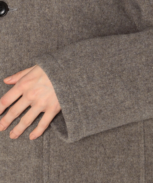 DANTON(ダントン)の「WOMEN'S WOOL LIGHT PILE COLLARLESS JACKET(ノーカラーコート・レディース・グレー/ネイビー/ベージュ/ベージュ系その他・38/36/34)」の13枚目の写真