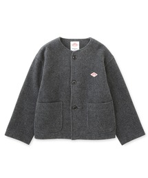 DANTON | WOMEN'S WOOL LIGHT PILE COLLARLESS JACKET(ノーカラーコート)