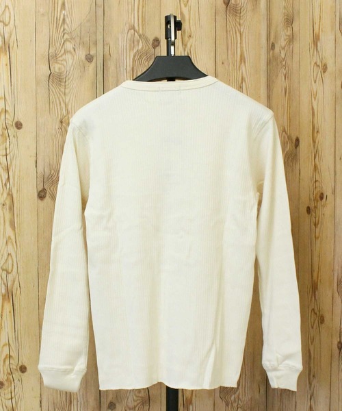 schott（ショット）の「ARMY RIB HENLEY LS T-SHIRT（Tシャツ/カットソー・メンズ・チャコール/アイボリー・M/L/XL/XXL）」の4枚目の写真