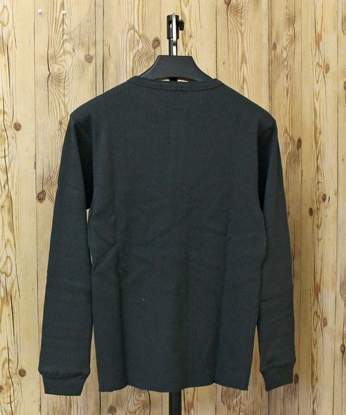 schott（ショット）の「ARMY RIB HENLEY LS T-SHIRT（Tシャツ/カットソー・メンズ・チャコール/アイボリー・M/L/XL/XXL）」の7枚目の写真
