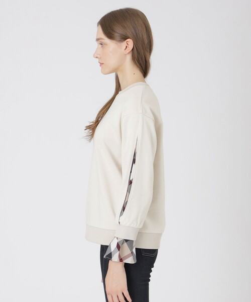 BLUE LABEL CRESTBRIDGE（ブルーレーベルクレストブリッジ）の「アームスリットパーシャルチェックプルオーバー（Tシャツ/カットソー・レディース・ブラック/グレー系その他/ベージュ・38）」の16枚目の写真
