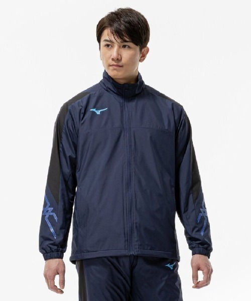 MIZUNO(ミズノ )の「ミズノ MCライン ブレスサーモウォーマージャケット(ジャージ・メンズ・ブラック/ネイビー・M/L/LL/3L)」の2枚目の写真