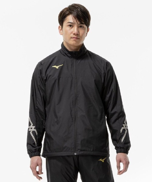 MIZUNO(ミズノ )の「ミズノ MCライン ブレスサーモウォーマージャケット(ジャージ・メンズ・ブラック/ネイビー・M/L/LL/3L)」の1枚目の写真