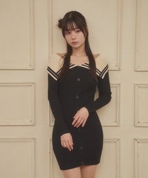 line collar sirena mini dress/ラインカラーシレーナミニドレス