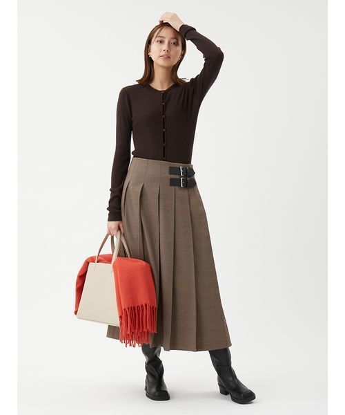 バックル付きOneWAYプリーツスカート（スカート）｜Mila Owen（ミラ