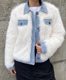 ROGER AND RAW（ロジャーアンドロウ）の「デニムドッキングフェイクファージャケット（その他アウター）」