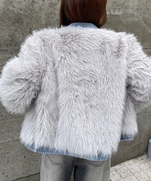 セール】デニムドッキングフェイクファージャケット（その他アウター