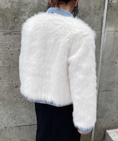 セール】デニムドッキングフェイクファージャケット（その他アウター