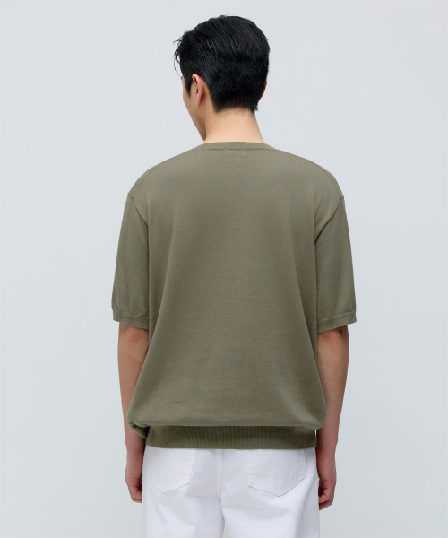 MUSINSA STANDARD（ムシンサスタンダード）の「ウォッシャブルスーピマコットンクルーネック半袖ニット[セージ]（ニット/セーター・メンズ・その他・XX-LARGE/X-LARGE/LARGE/MEDIUM/SMALL）」の6枚目の写真