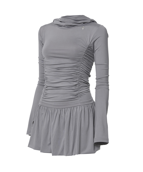 FLAREUP(フレアアップ)の「Hooded High Neck Long Dress (FL-185_Gray)(ワンピース・レディース・グレー・OS)」の1枚目の写真