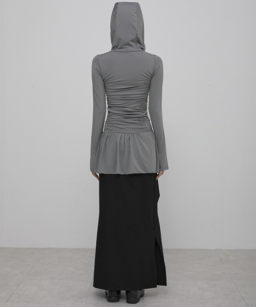 FLAREUP(フレアアップ)の「Hooded High Neck Long Dress (FL-185_Gray)(ワンピース・レディース・グレー・OS)」の5枚目の写真