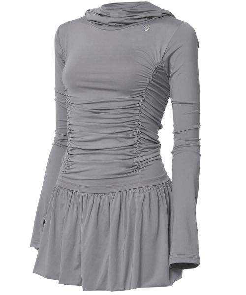 FLAREUP(フレアアップ)の「Hooded High Neck Long Dress (FL-185_Gray)(ワンピース・レディース・グレー・OS)」の6枚目の写真
