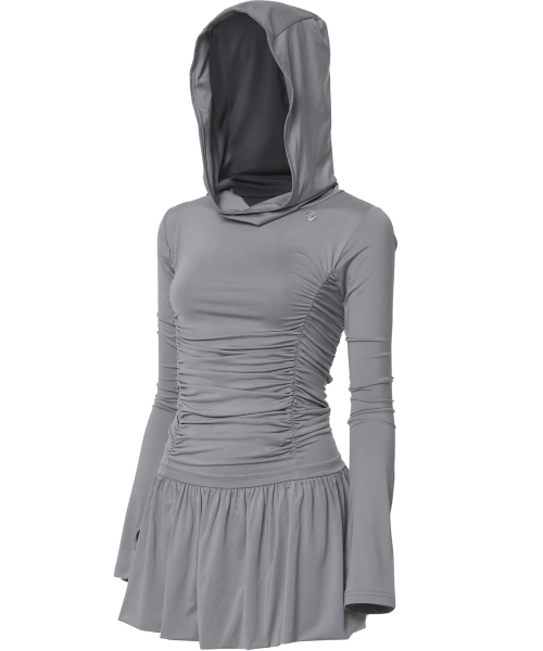 FLAREUP(フレアアップ)の「Hooded High Neck Long Dress (FL-185_Gray)(ワンピース・レディース・グレー・OS)」の8枚目の写真