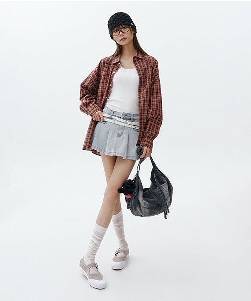 MOAA(モア)の「キュロットデニムミニスカート (ライトジーンズブルー)(スカート・レディース・その他・SMALL/MEDIUM)」の8枚目の写真