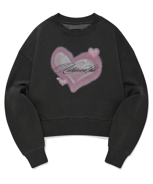 Retriever Club（レトリーバークラブ）の「HEART CROP CREWNECK [PIGMENT BLACK]（スウェット・レディース・その他・SMALL/MEDIUM）」の2枚目の写真