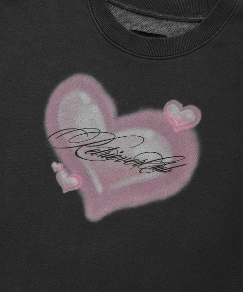 Retriever Club（レトリーバークラブ）の「HEART CROP CREWNECK [PIGMENT BLACK]（スウェット・レディース・その他・SMALL/MEDIUM）」の5枚目の写真