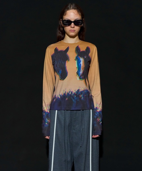 【MAISONSPECIAL】ツインホーススキントップ【新作】 Twin Horse Skin Top/ツインホーススキントップ（Tシャツ/カットソー